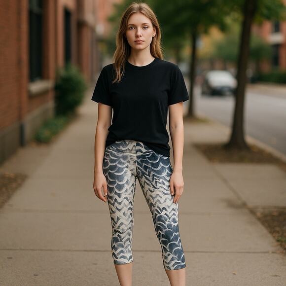 Lululemon Pants Womens 6 Black White Capri Crop High Rise Wunder Under Patterned - Picture 14 of 14